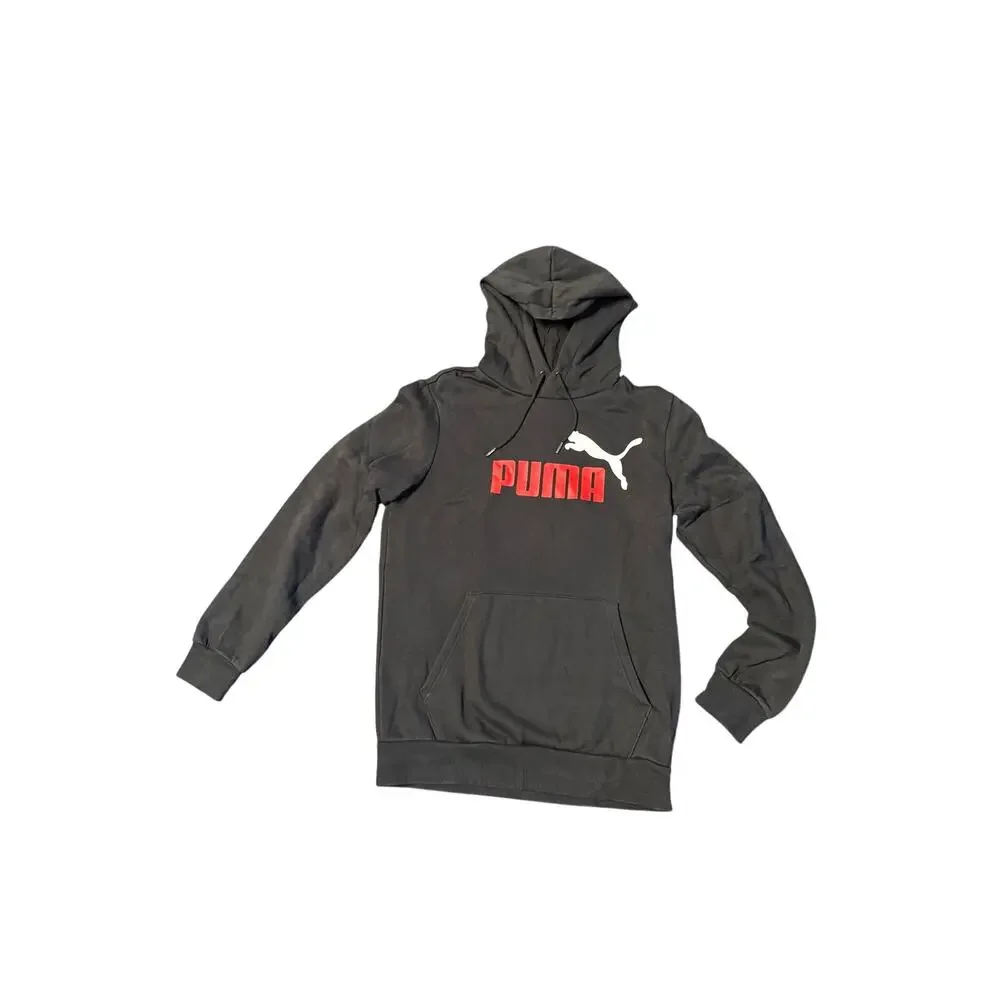 Puma Hoodie Mens Sweatshirt Black Size small red logo - Picture 5 of 10